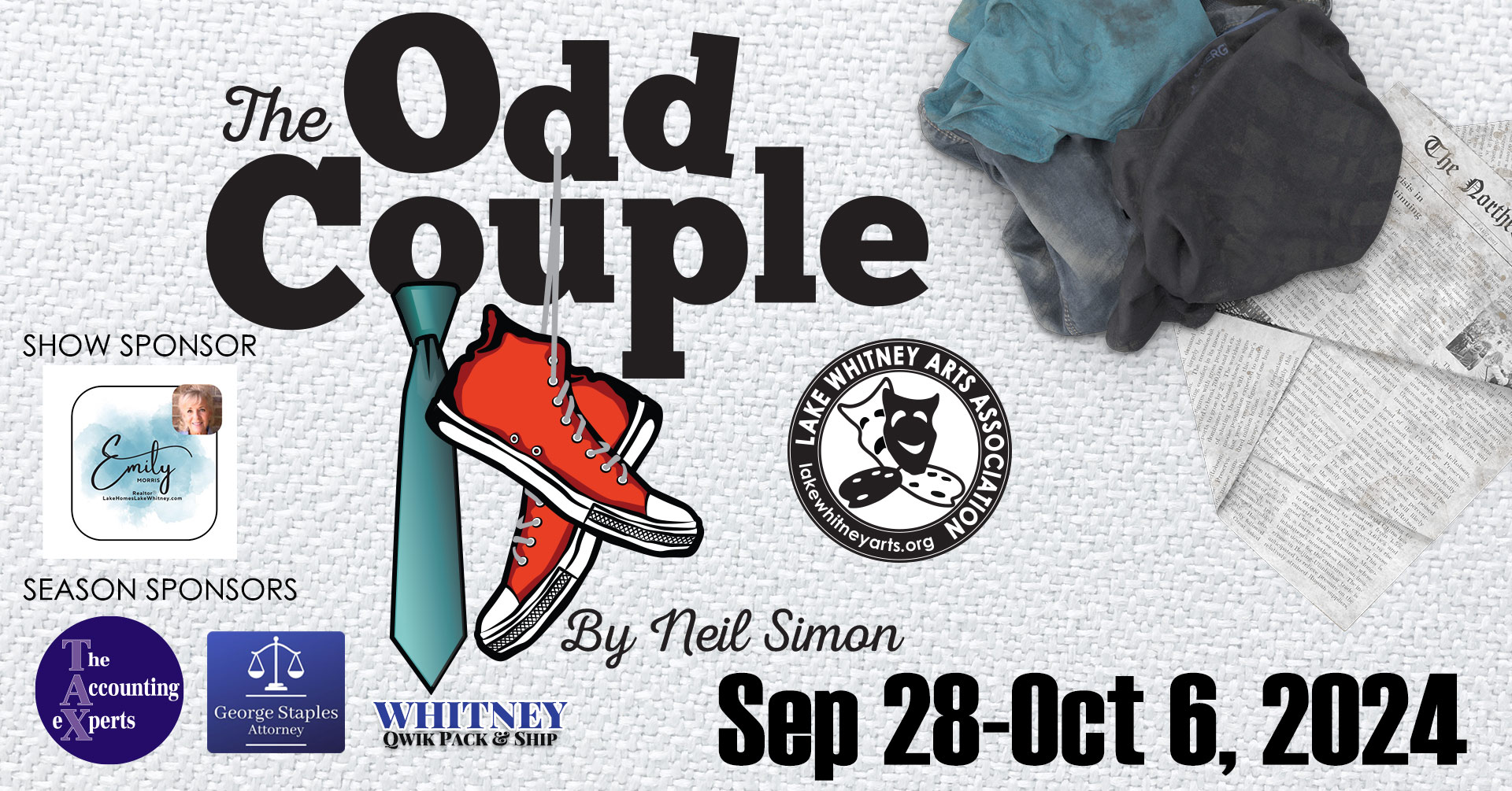 The Odd Couple at LWA, Sponsored by Emily Morris, Realtor
